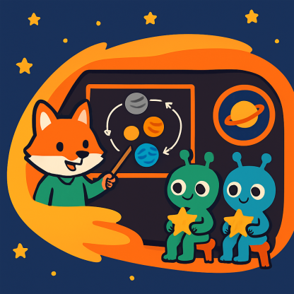 Comet Classroom With Professor Fox Paint by numbers art