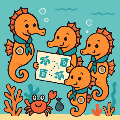 Coral Reef Rescue Team Seahorse Scouts paint by number