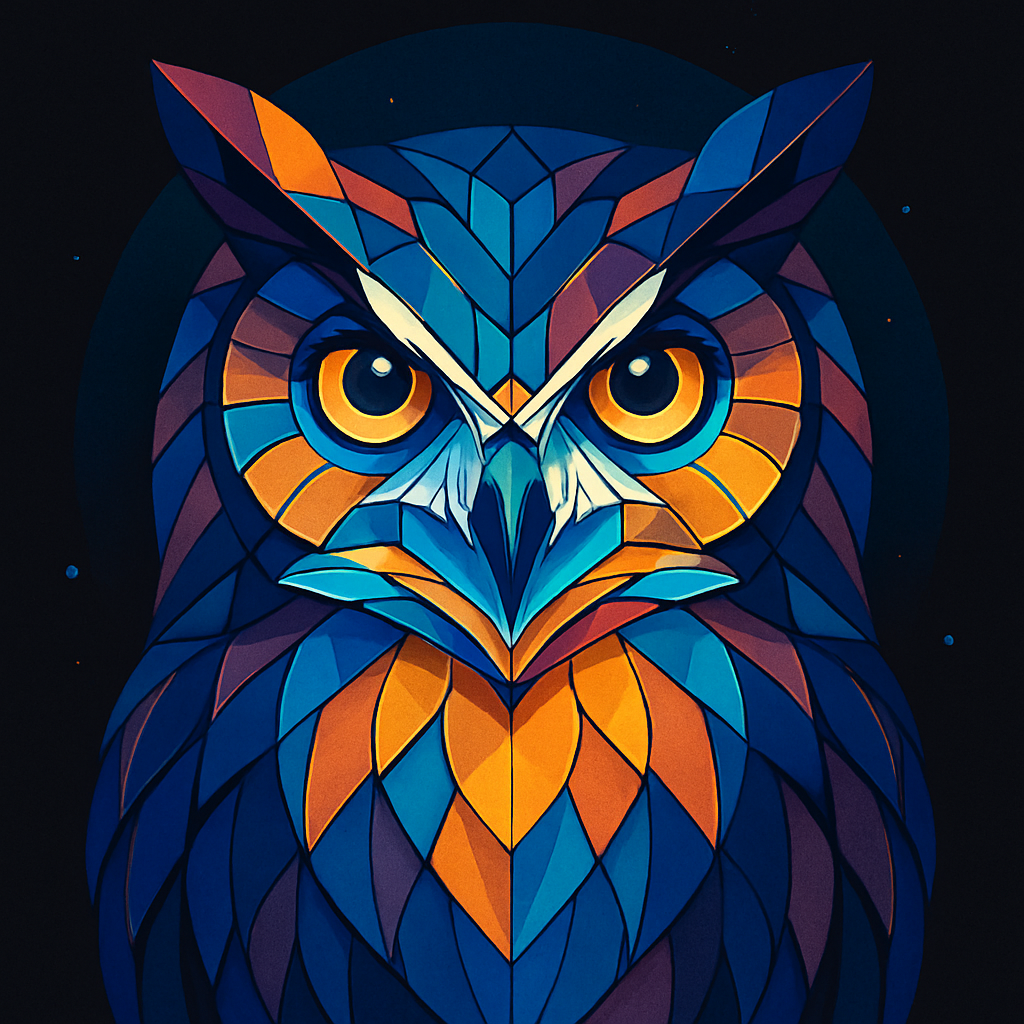 Cosmic Glass Owl Painting by numbers kit