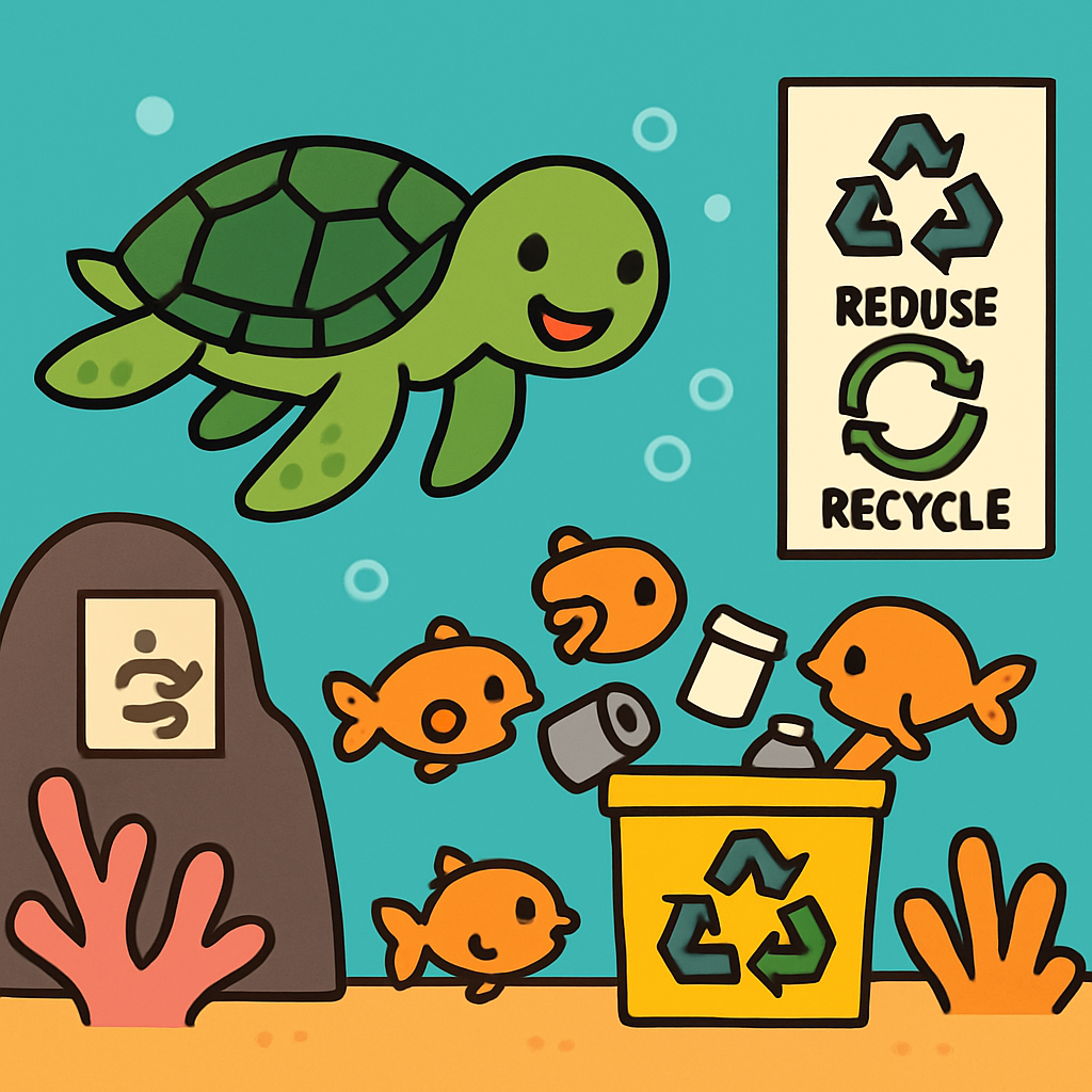 Coral Reef Recycling Patrol paint by numbers