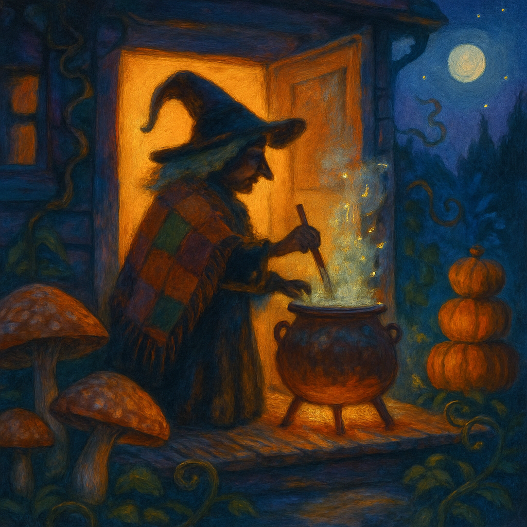 The Starry Kettle Witch Cottage paint by numbers