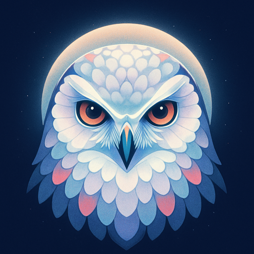Coral Crowned Snow Owl paint by color