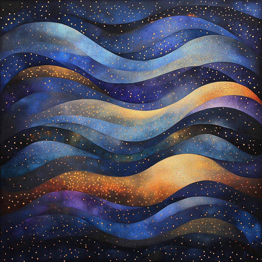 Georges Seurat Inspired Gravitational Color Lensing Mirage paint by number