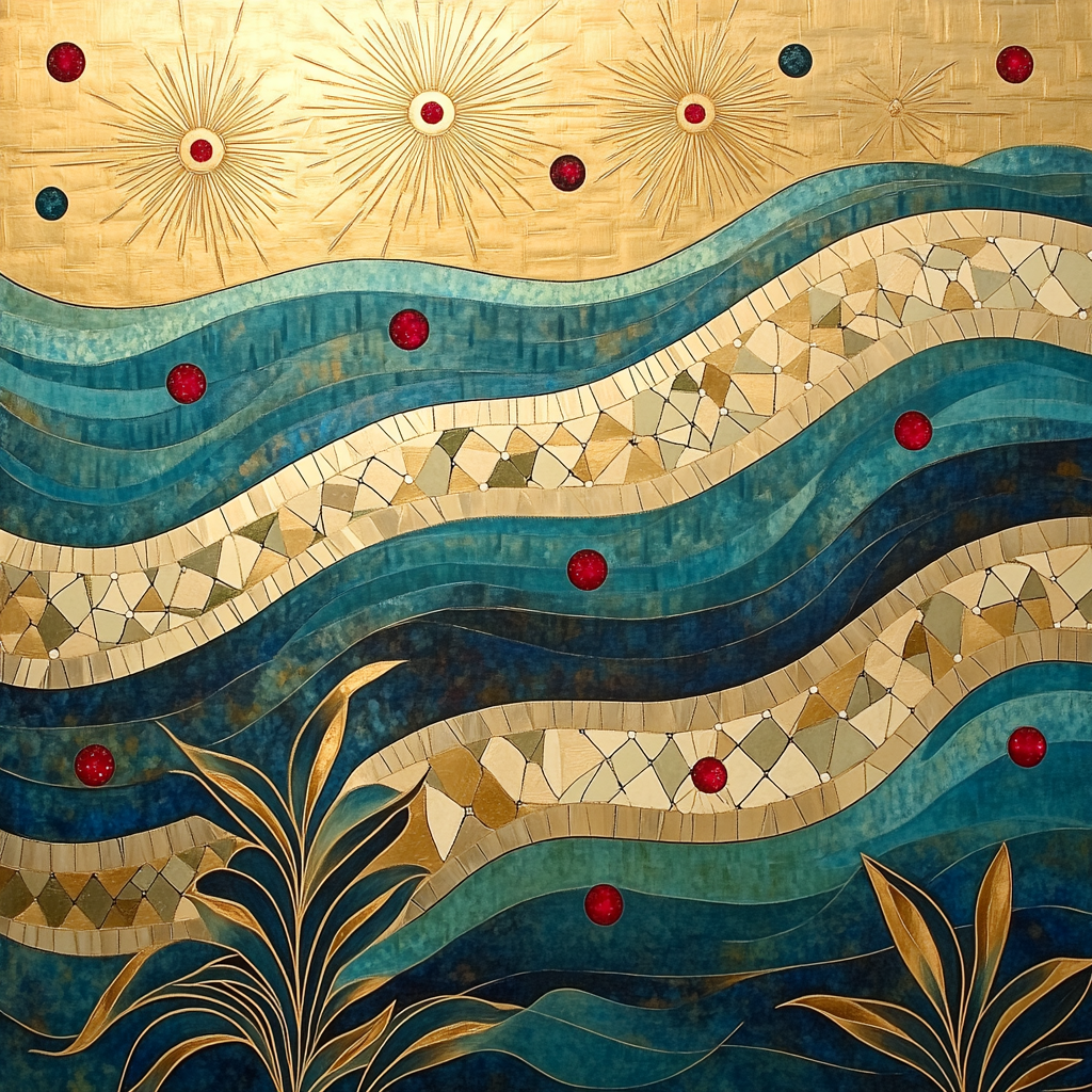 Gustav Klimt Inspired Ornamental River Of Constellations paint by colorGustav Klimt Inspired Ornamental River of Constellations - DIY Painting By Numbers Kit - Image 5