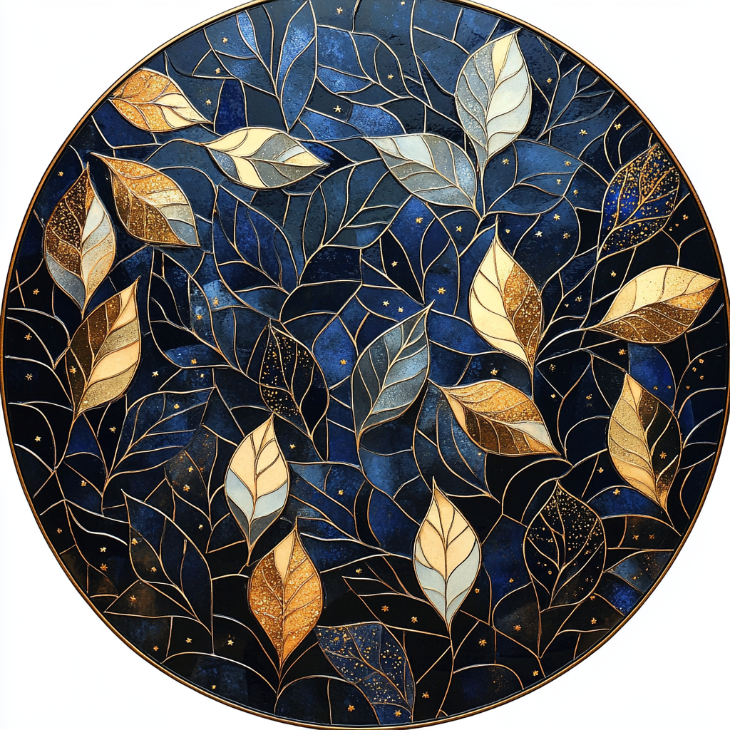 Gustav Klimt Inspired Midnight Canopy Of Mosaic Leaves DIY paint by numbers