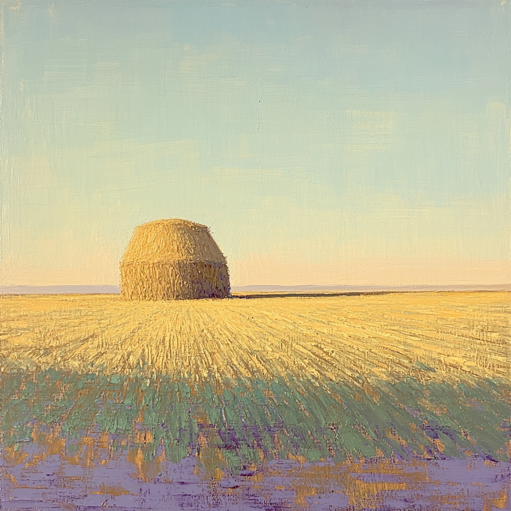 Claude Monet Inspired Haystack Glow In Amber Afterlight Paint by numbers kits