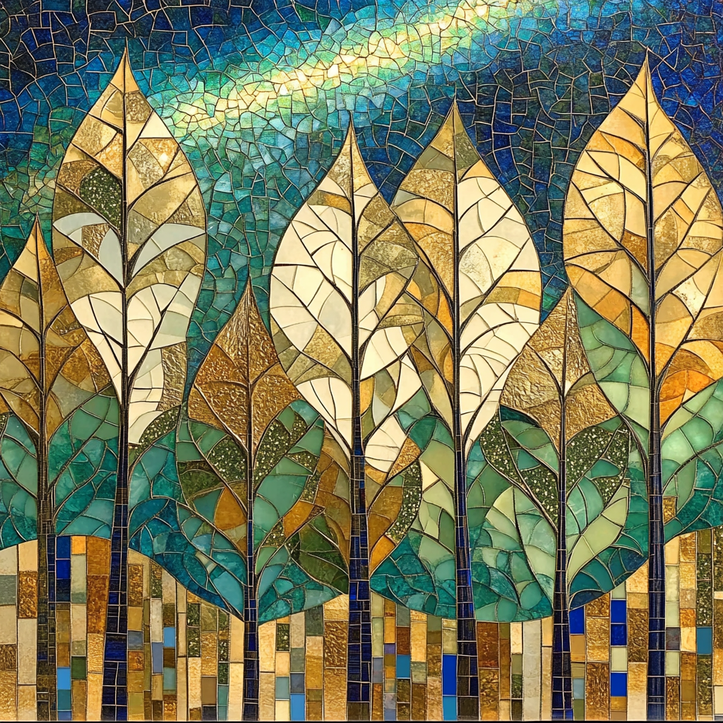 Gustav Klimt Inspired Aurora Canopy Grove painting number kit