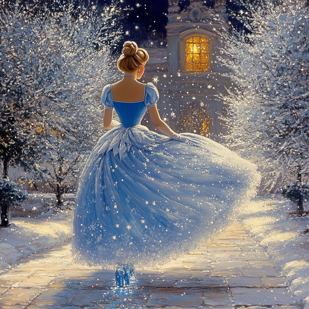 Cinderella Crystal Winter Stroll Disney Inspired Numbered painting kits