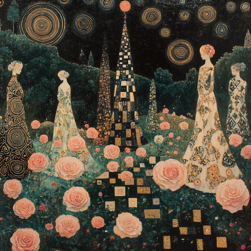 Gustav Klimt Inspired Golden Rose Garden Painting by numbers kit