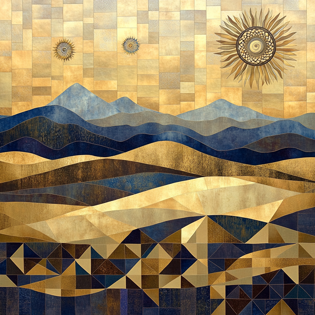 Gustav Klimt Inspired Mosaic Mountain Horizons painting number kit