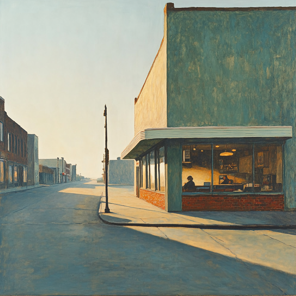 Edward Hopper Inspired Empty City Sunrise Painting by numbers kit