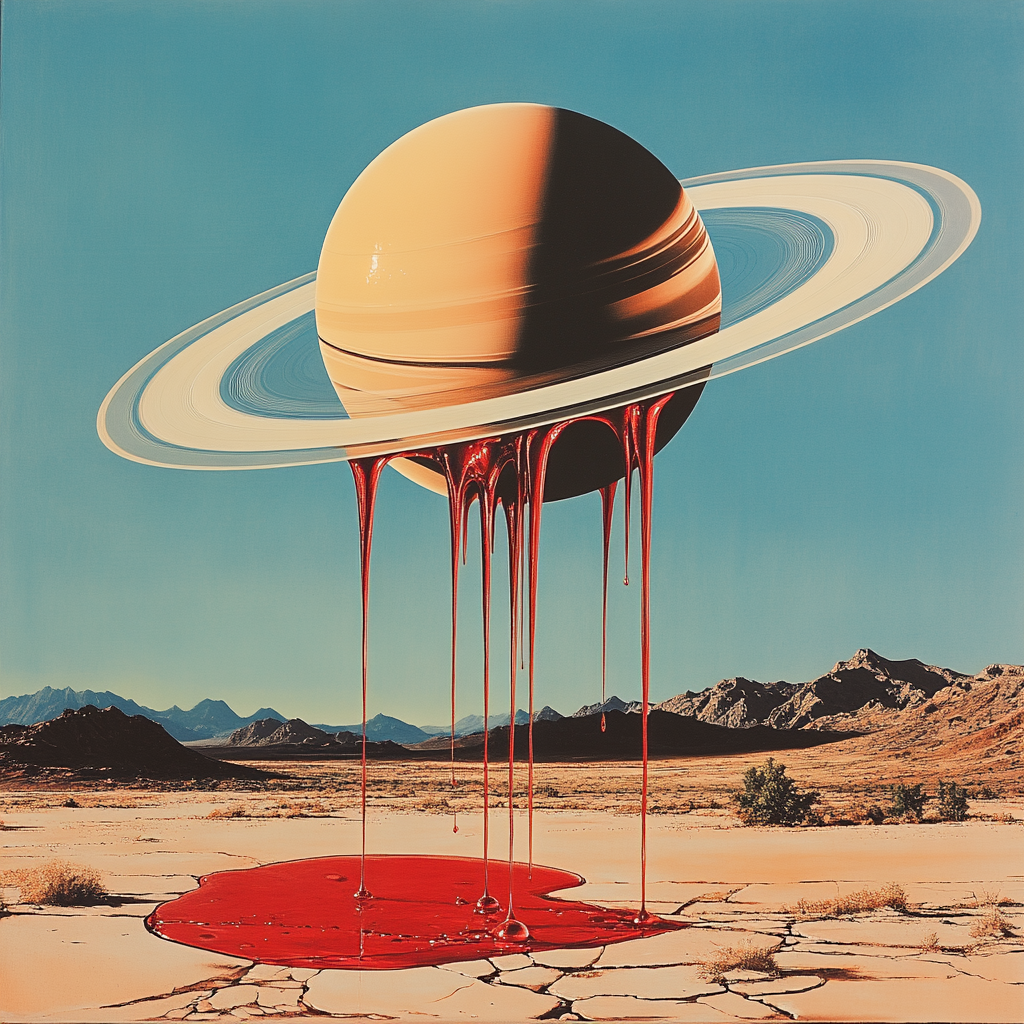 Salvador Dali Inspired Melting Solar System paint by color