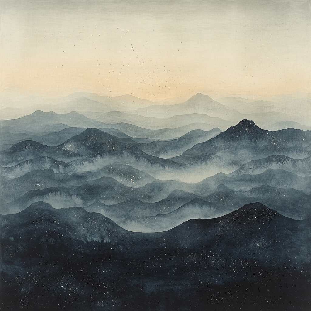 Zhao Mengfu Inspired Celestial Ink Tides In Empty Sky Numbered painting kits