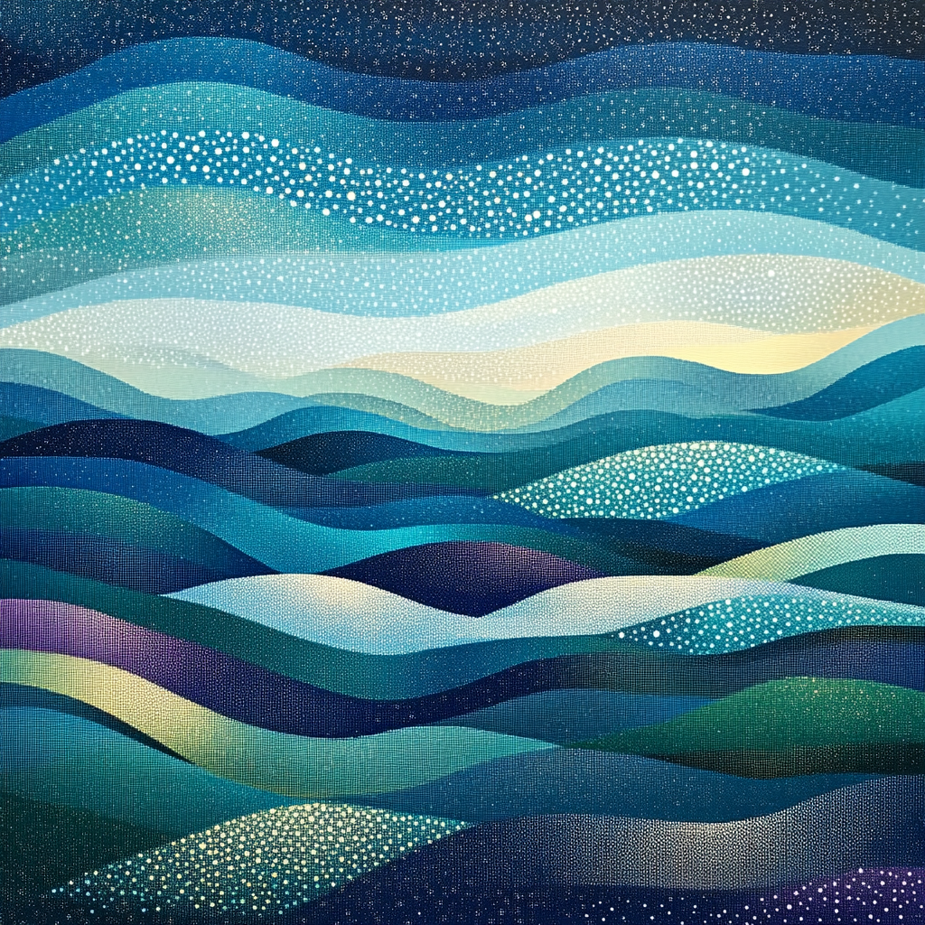 Georges Seurat Inspired Aurora Interference Canopy Number painting