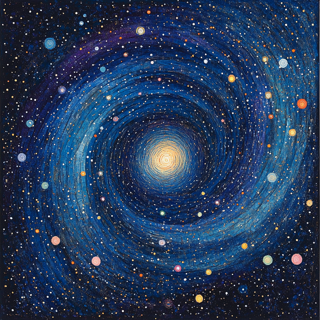 Georges Seurat Inspired Gravitational Prism Starfield Numbered painting kits