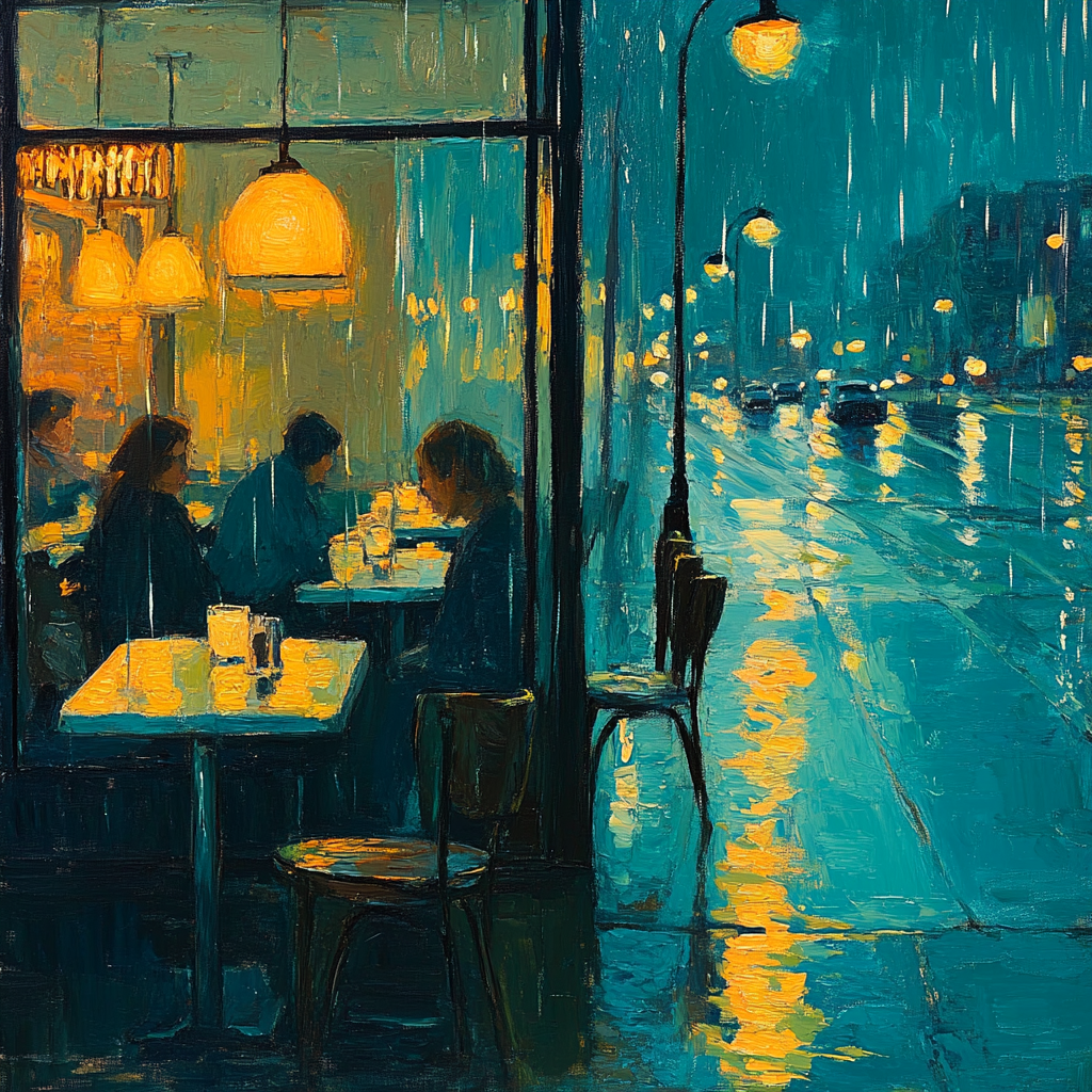 Edward Hopper Inspired Rainy Night Diner Painting by numbers kit