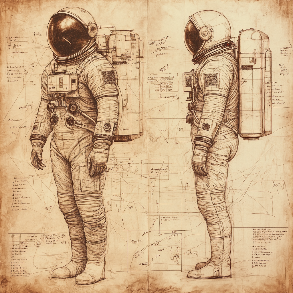 Leonardo Da Vinci Inspired Astronaut Anatomy Study DIY paint by numbers