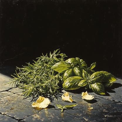 Caravaggio Inspired Midnight Herbarium Radiance paint by numbers