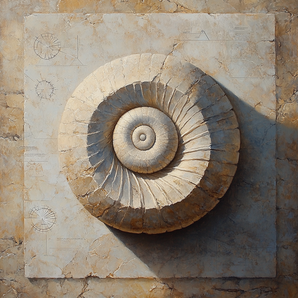Leonardo Da Vinci Inspired Fossil Spiral Memory Painting by numbers kit