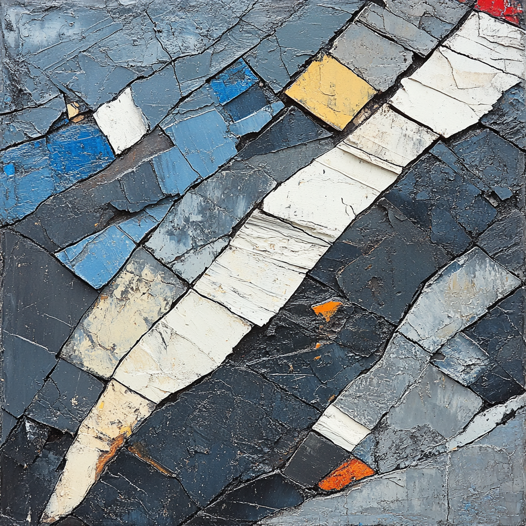 Jean-Paul Riopelle Inspired Basalt Coast Thaw Pattern Paint by numbers art