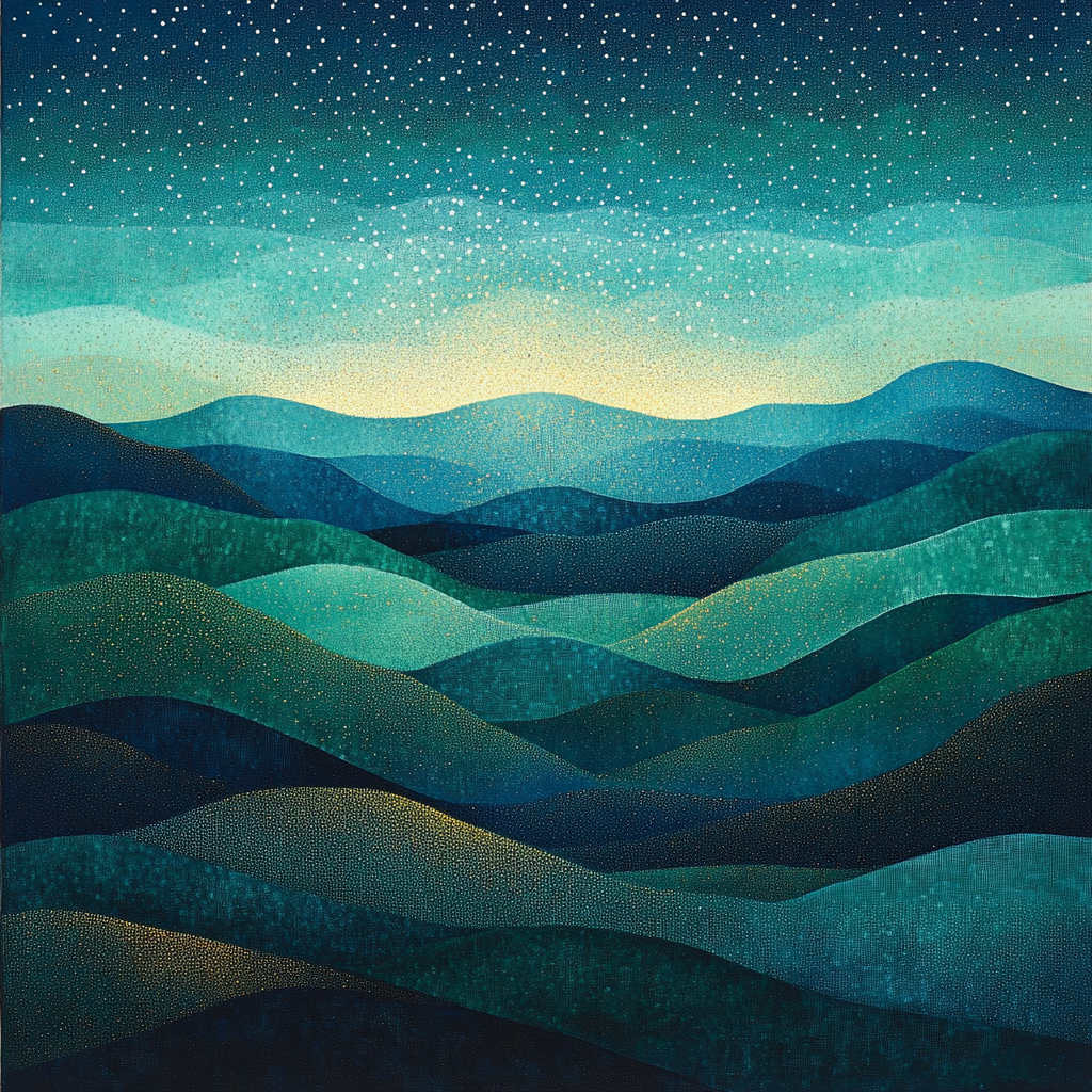 Georges Seurat Inspired Aurora Interference Field paint by number