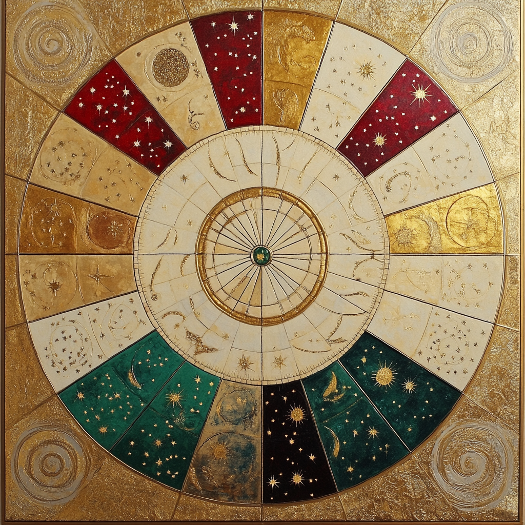 Gustav Klimt Inspired Zodiac Of Abstract Seasons Paint by numbers art