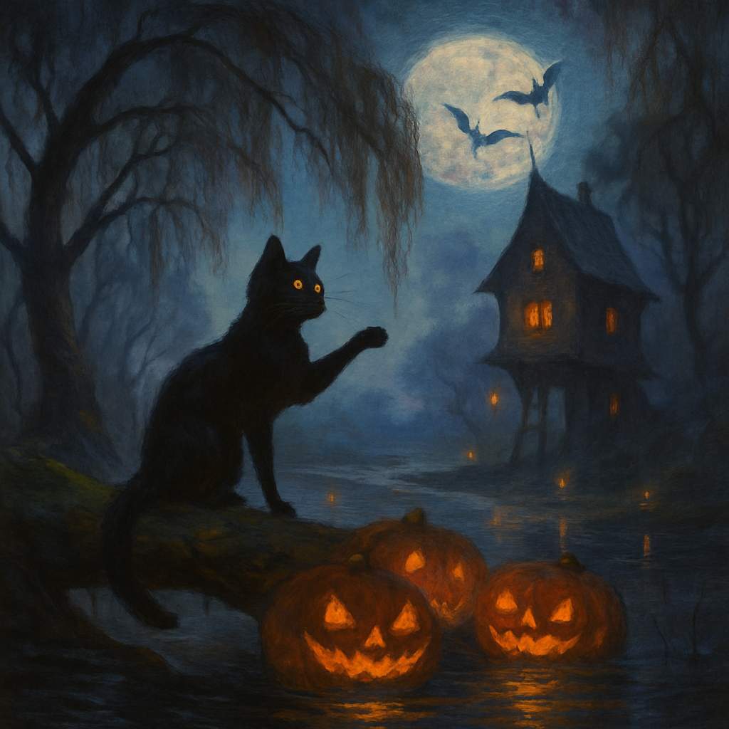 Lanterns Along The Marsh Of Whispering Willows Painting by numbers kit