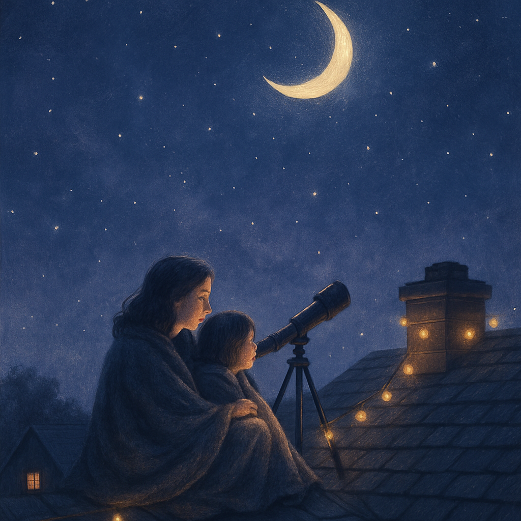 Telescope Wishes With Mom Painting by numbers kit