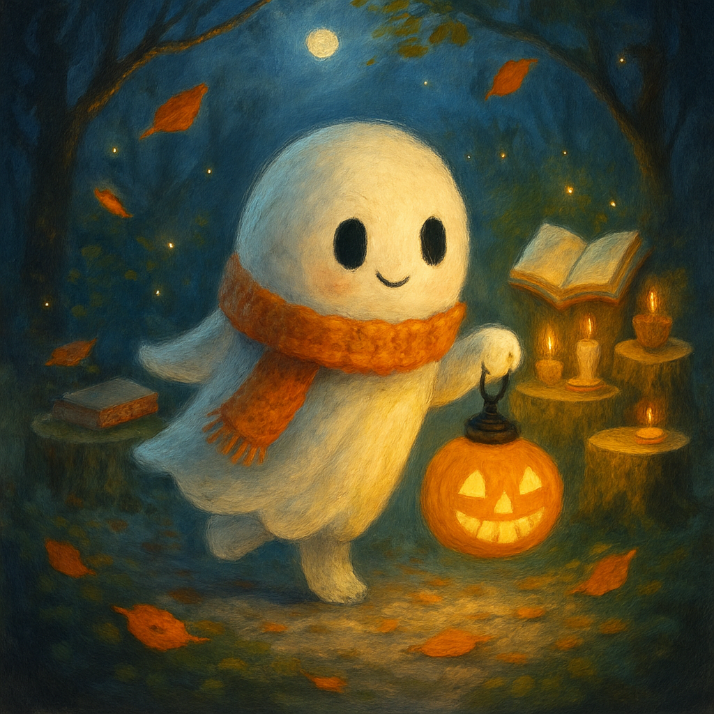 Lantern Lit Library Of Little Ghosts Paint by numbers art