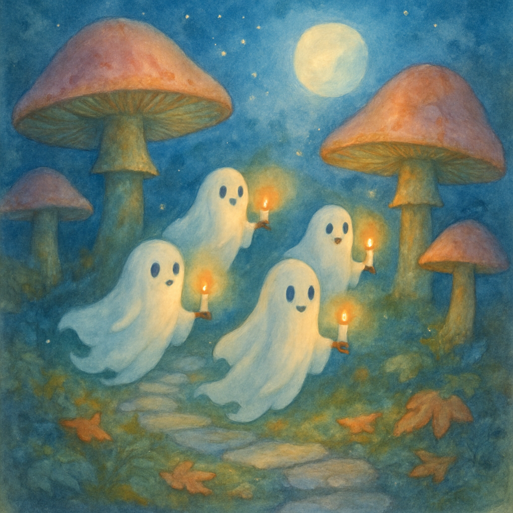 Moonlit Mushroom Garden Parade paint by number