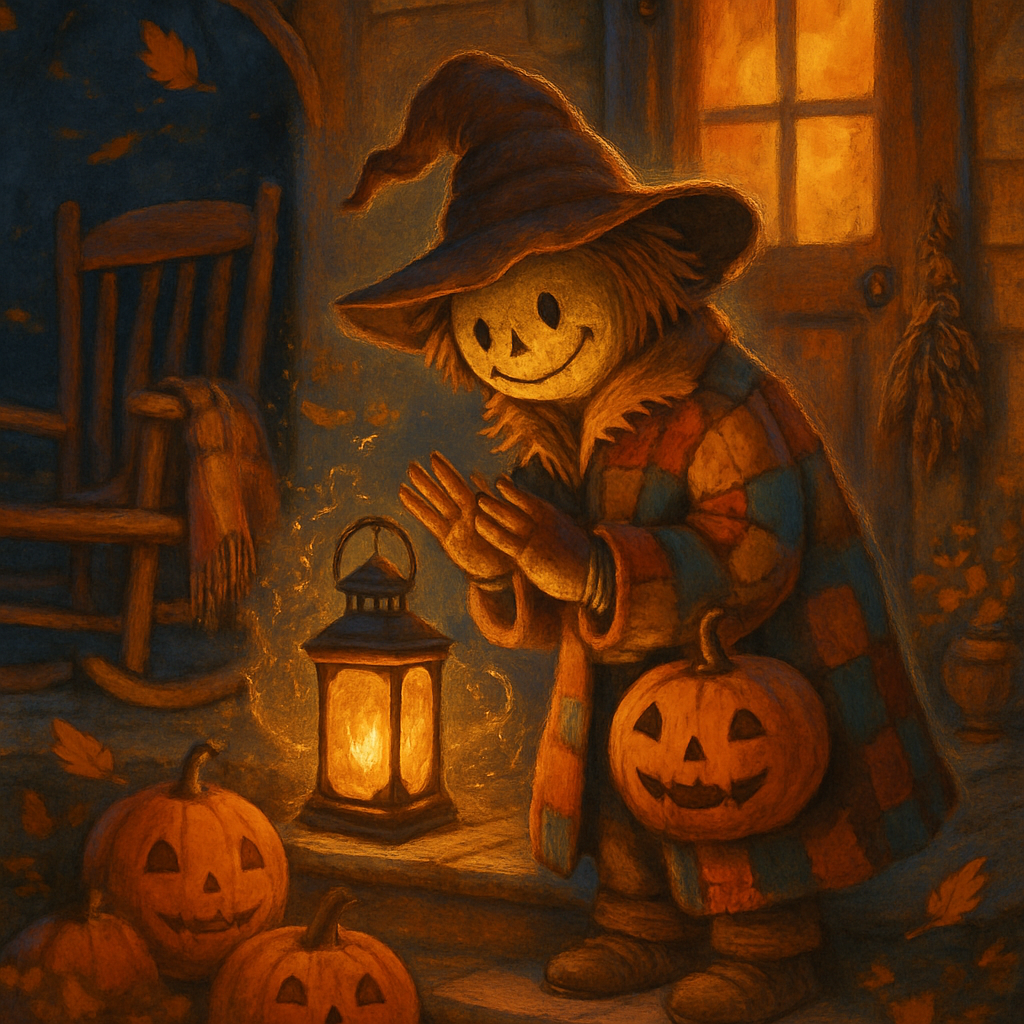 Cozy Porch Of The Traveling Scarecrow Numbered painting kits
