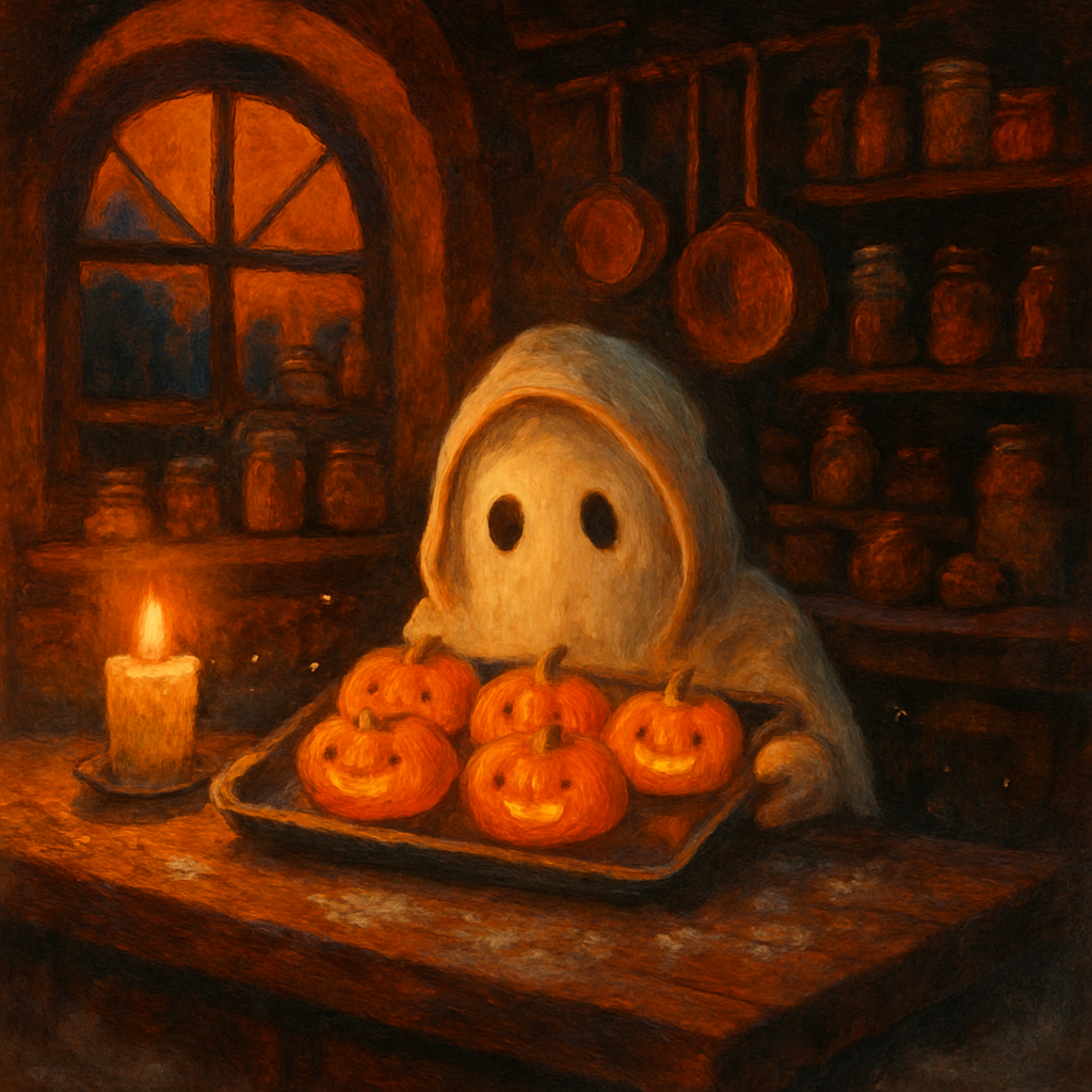 Haunted Bakery With Cinnamon Candle Glow Paint by numbers art