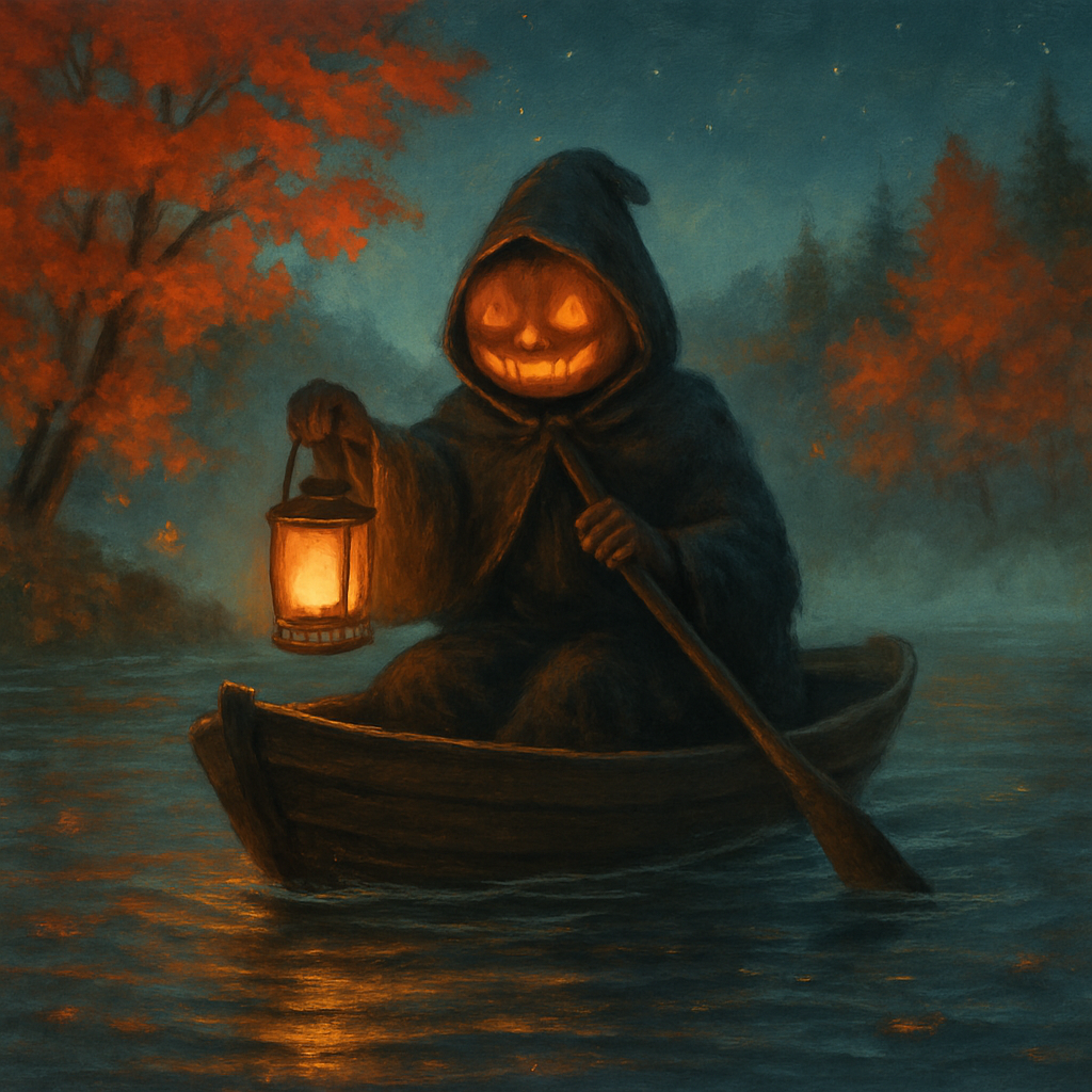 The Lantern Boat Through Maple Mist painting number kit