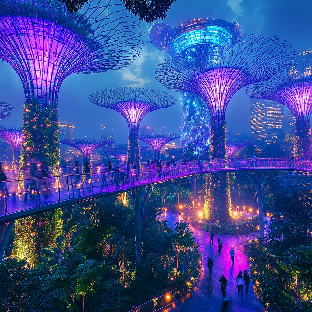 Gardens By The Bay Supertree Grove In Singapore paint by number