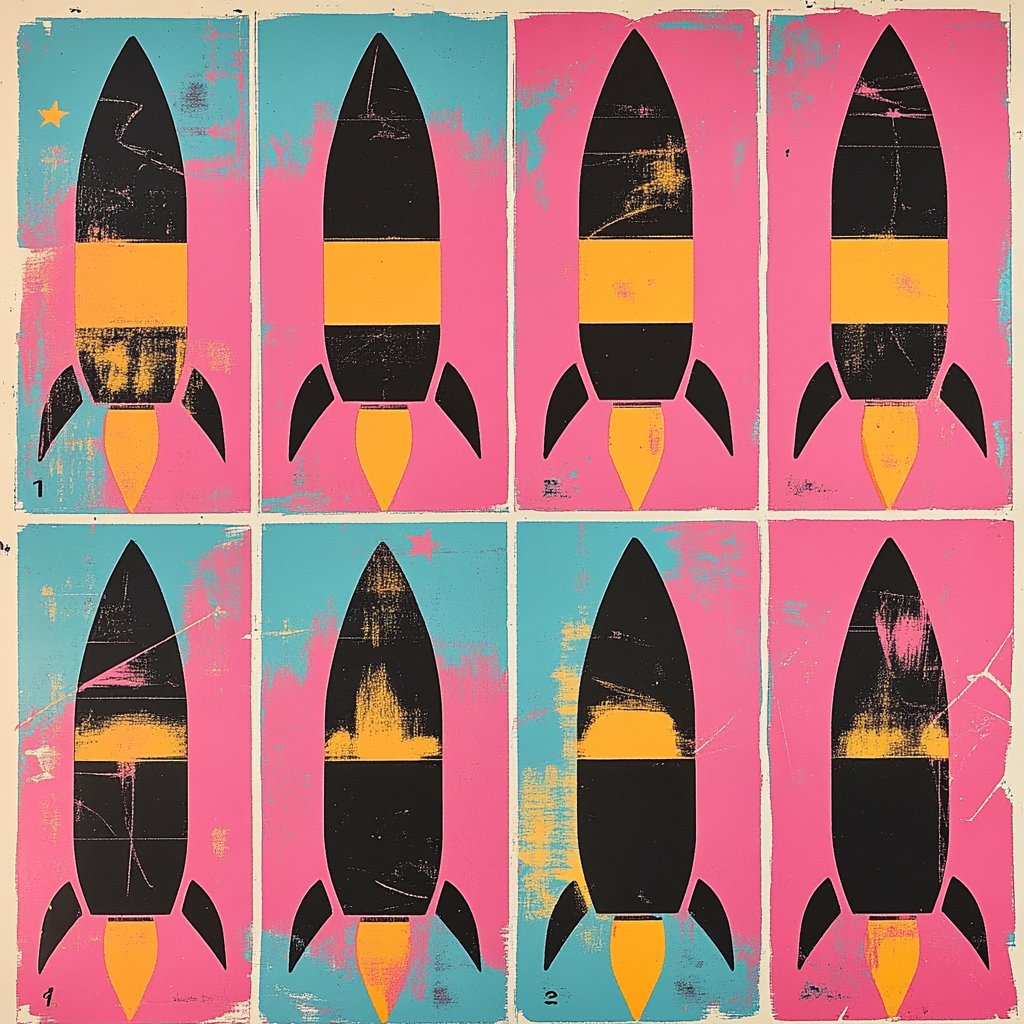 Warhol Inspired Pop Rocket Repeats paint by number