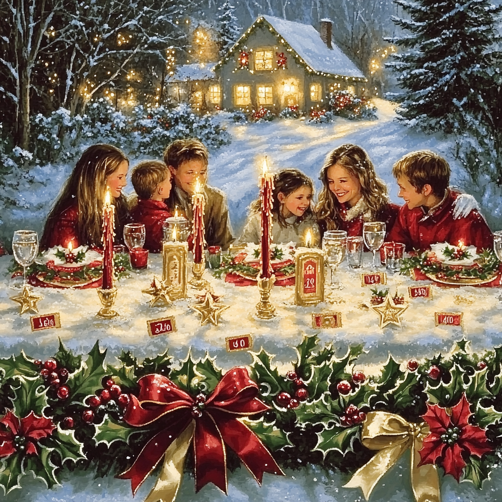 Ribbon Feast By Candlelight paint by numbers