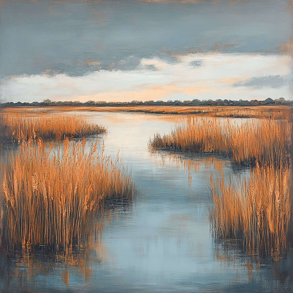 Claude Monet Inspired Autumn Marsh With Copper Reeds Painting by numbers kit