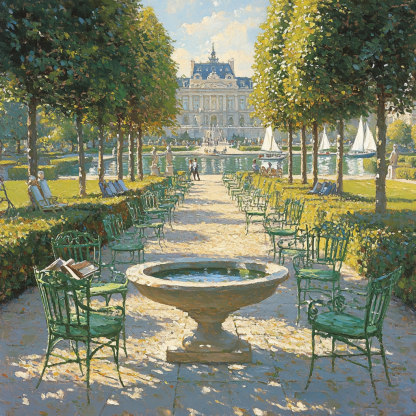 Morning Serenity At The Luxembourg Gardens Paris France Painting by numbers kit