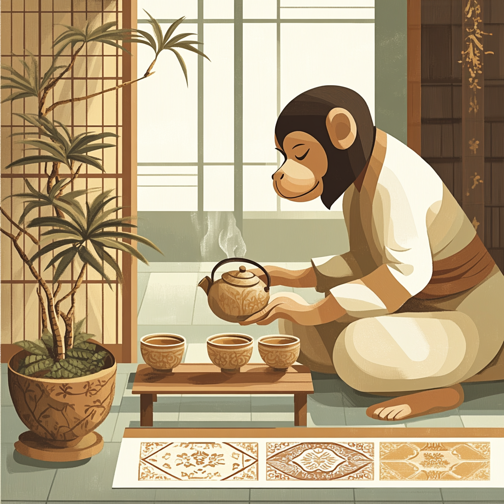 Hanuman Tea House Calm Ceremony paint by numbers
