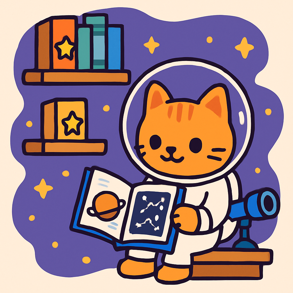 Nebula Library Cat Number painting