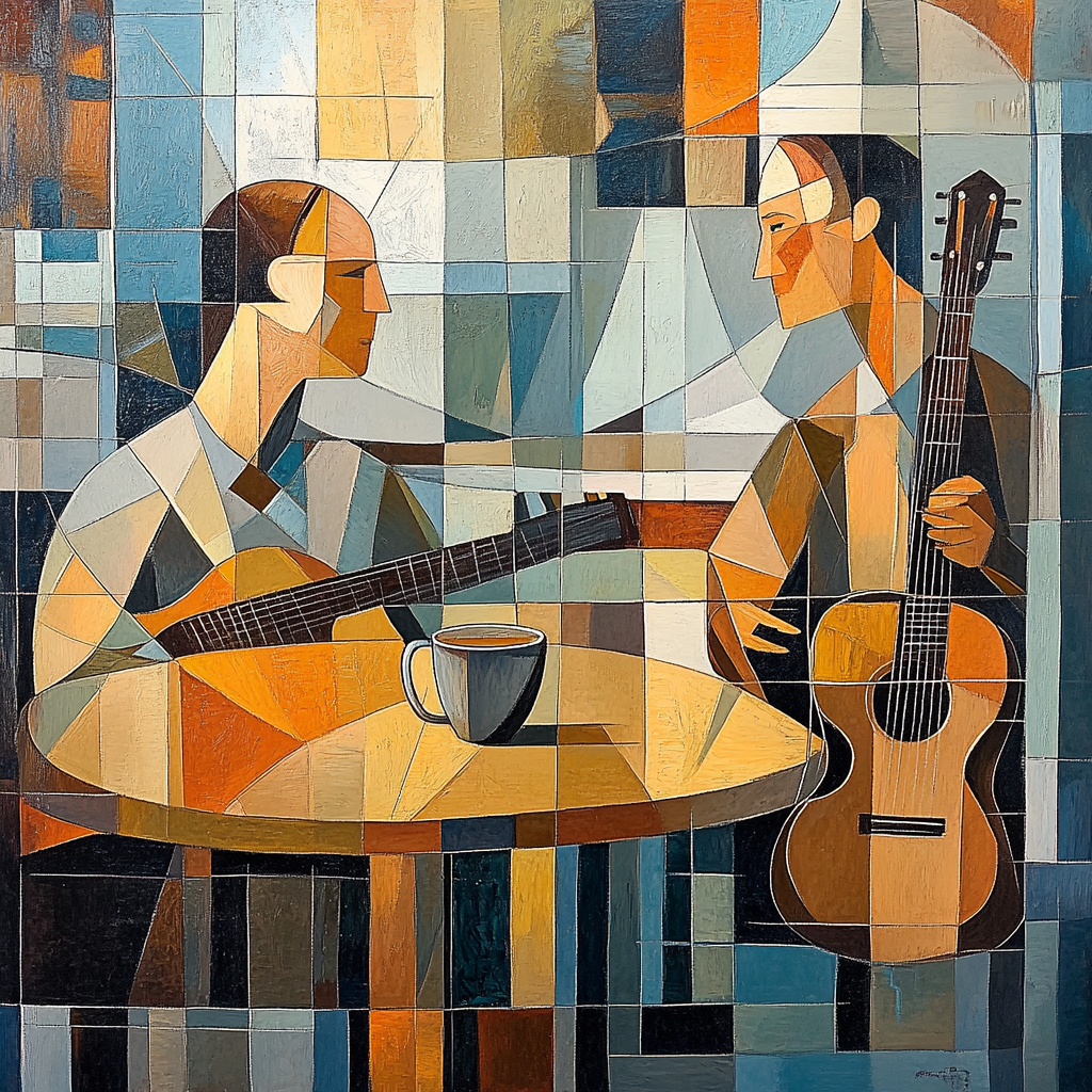 Pablo Picasso Inspired Abstract Cafe Musicians DIY paint by numbers