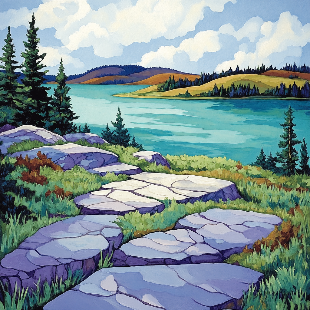 Franklin Carmichael Inspired Quartz Ridge And Emerald Inlet paint by color