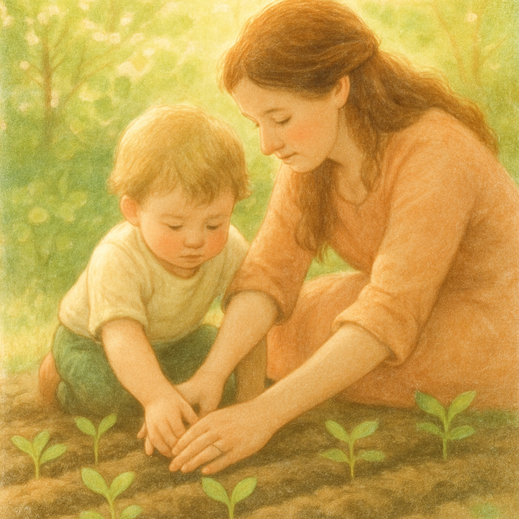 Garden Seedlings Hands Together Paint by numbers art