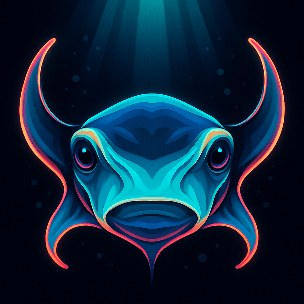 Neon Reef Manta Gaze Paint by numbers kits