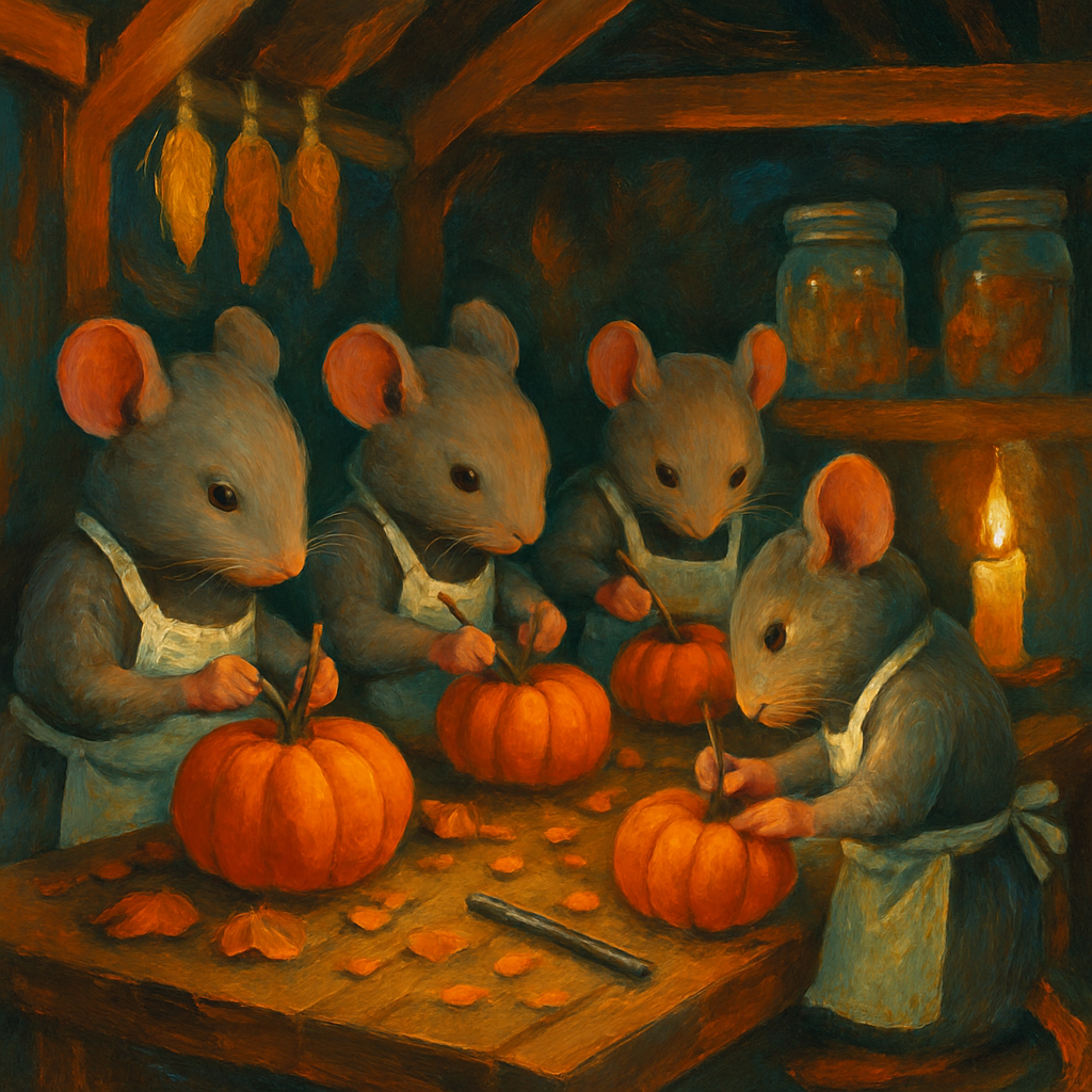 Candlelit Pumpkin Workshop In A Tiny Barn Paint by numbers kits
