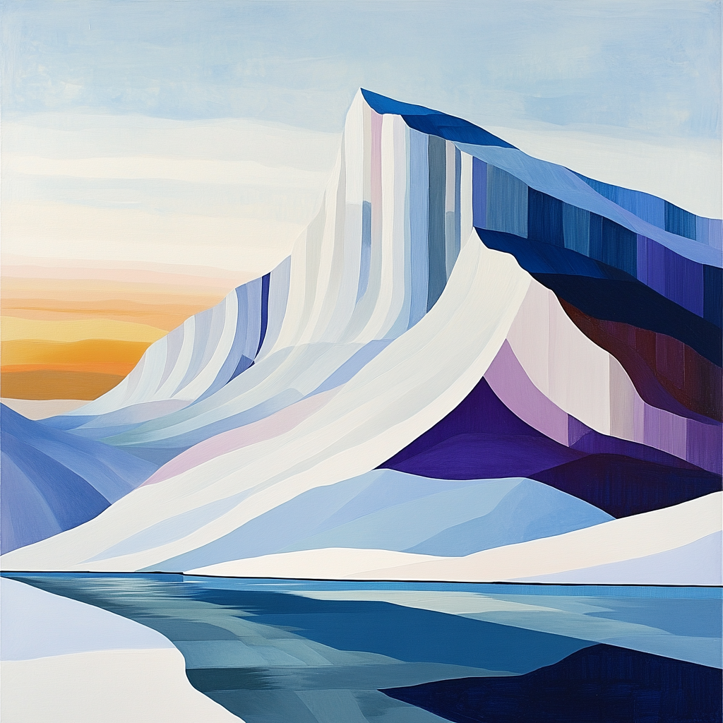 Lawren Harris Inspired Cathedral Ridge Above Silent Fjord Number painting