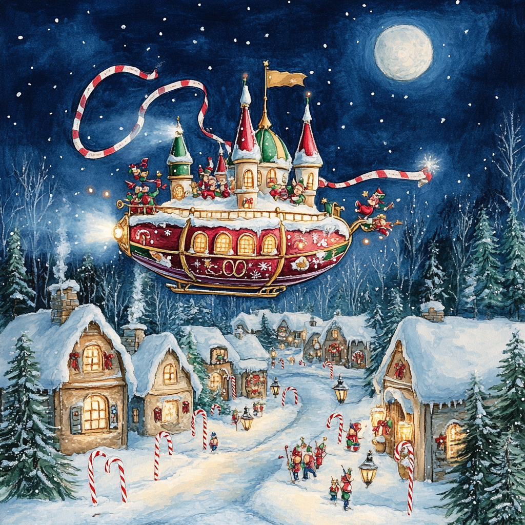 Starry Castle Caroling Airship Paint by numbers kits