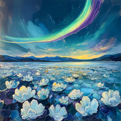 Edgar Degas Inspired Aurora Over Salt Crystals Paint by numbers art