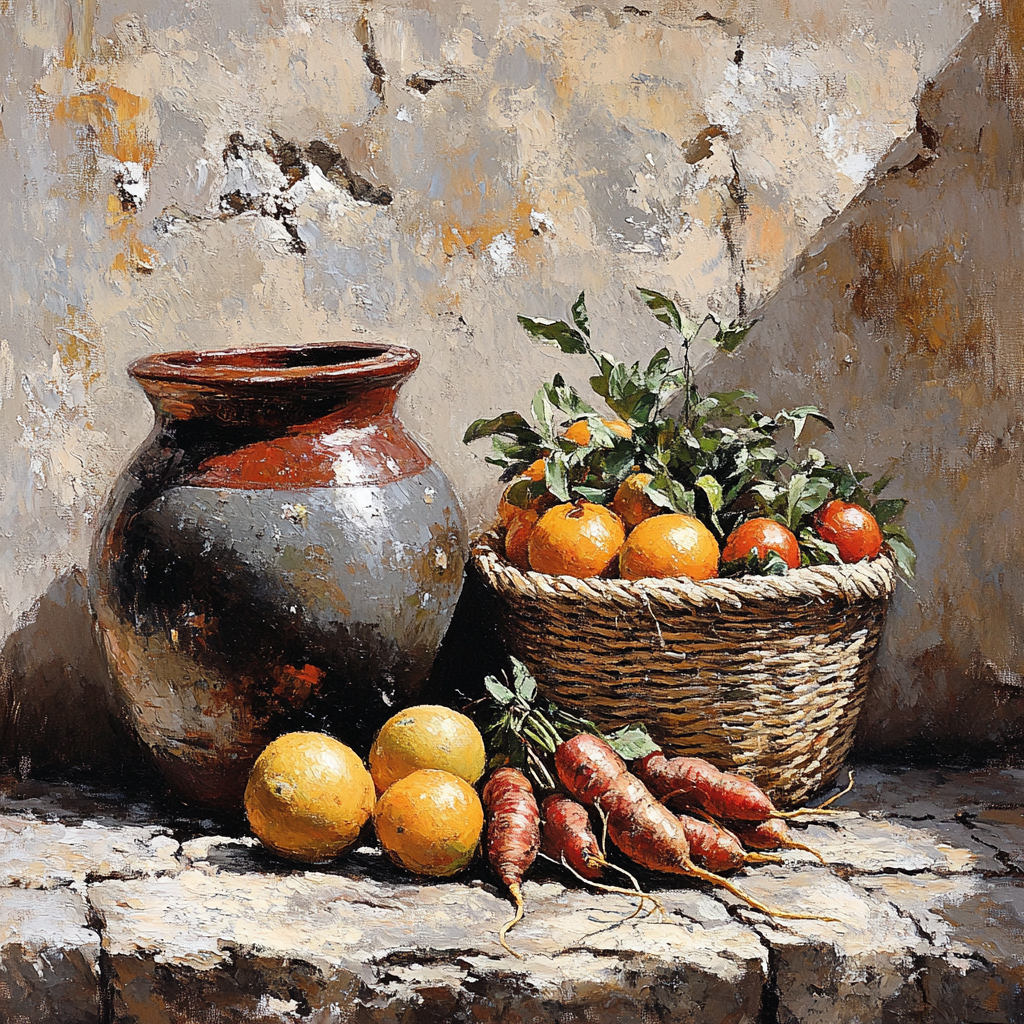 Diego Velázquez Inspired Market Still Life In Misty Courtyard Air Paint by numbers art