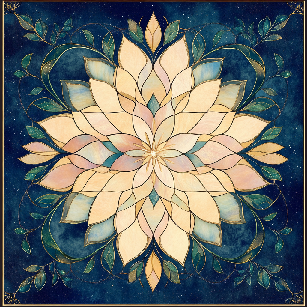 Alphonse Mucha Inspired Celestial Bloom Mandala Numbered painting kits